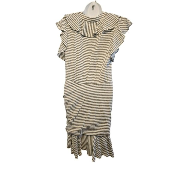 VERONICA BEARD Kai Striped Ruffle Dress Size 4 - Picture 4 of 8